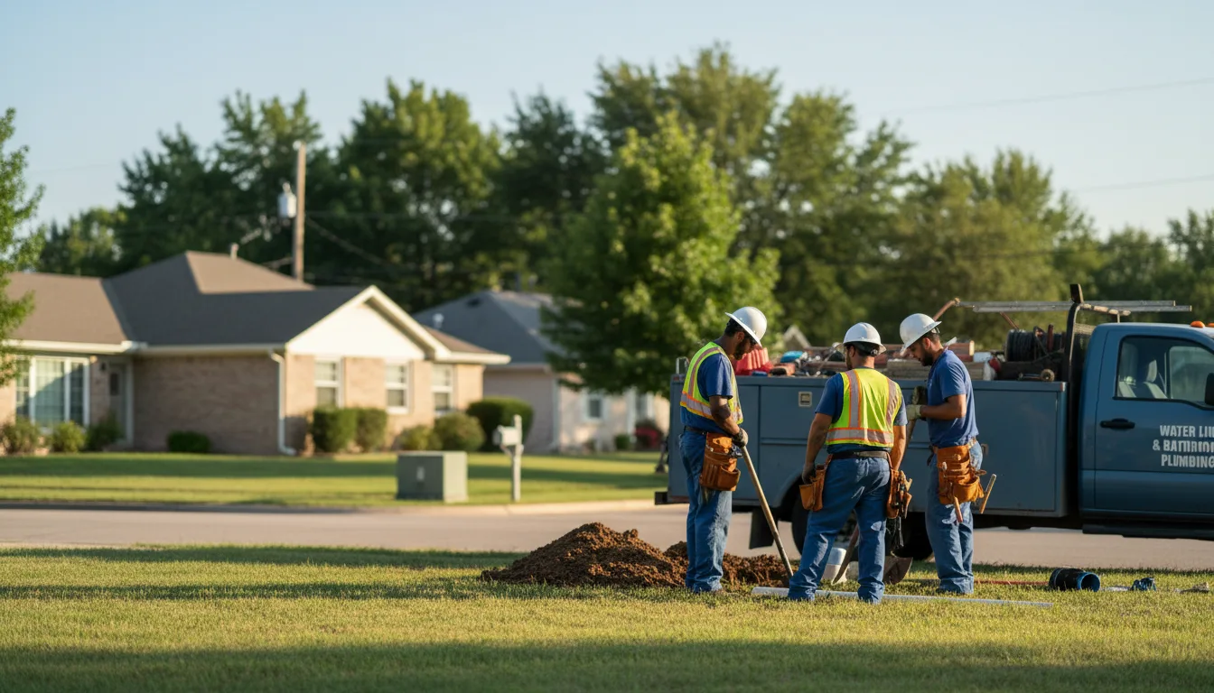 Residential water line and bathroom plumbing service in Goldsmith, TX
